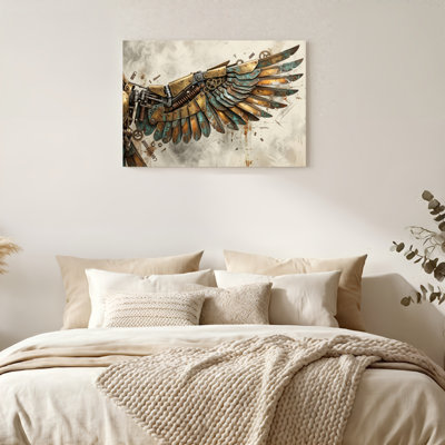 Art mural sur toile Gallery Wrap pour le salon, la chambre à coucher, le bureau ou le vestibule - Décoration murale décorative avec ailes mécaniques