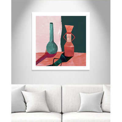 Imprimé vases sarcelle et terracotta par Violets Print House