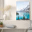 «Turquoise Lake with Misty Snowy Mountains and Pine Trees», art mural sur toile-330301743