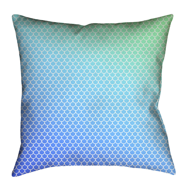 Katelyn Elizabeth Leather/Suede Reversible Pillow Cover, 26" x 26", Blue/Green, Polyester