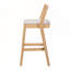 Ensemble de 2 tabourets de bar en bois d'hévéa avec revêtement beige et design ergonomique pour plus de confort et de style-207993851