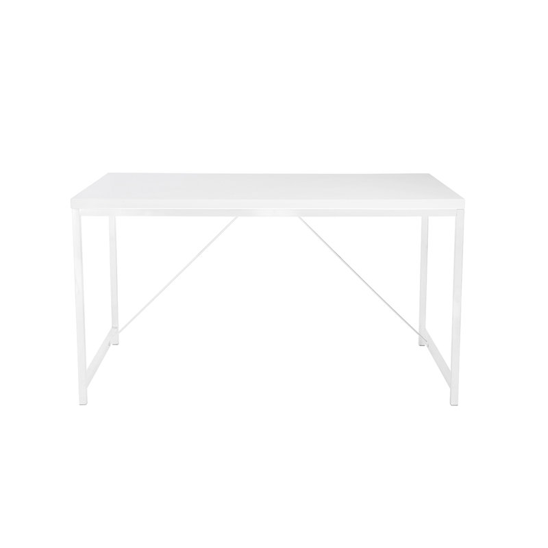 Baudelio Metal Base Writing Desk, White