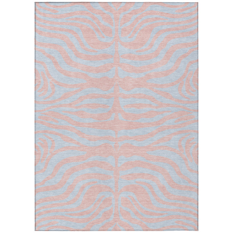 Tapis intérieur / extérieur rose Fernelle , 10 pi x 14 pi