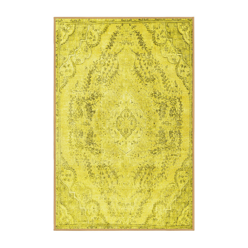 Washable Floral Indoor Rug, Rectangle 8' x 10'