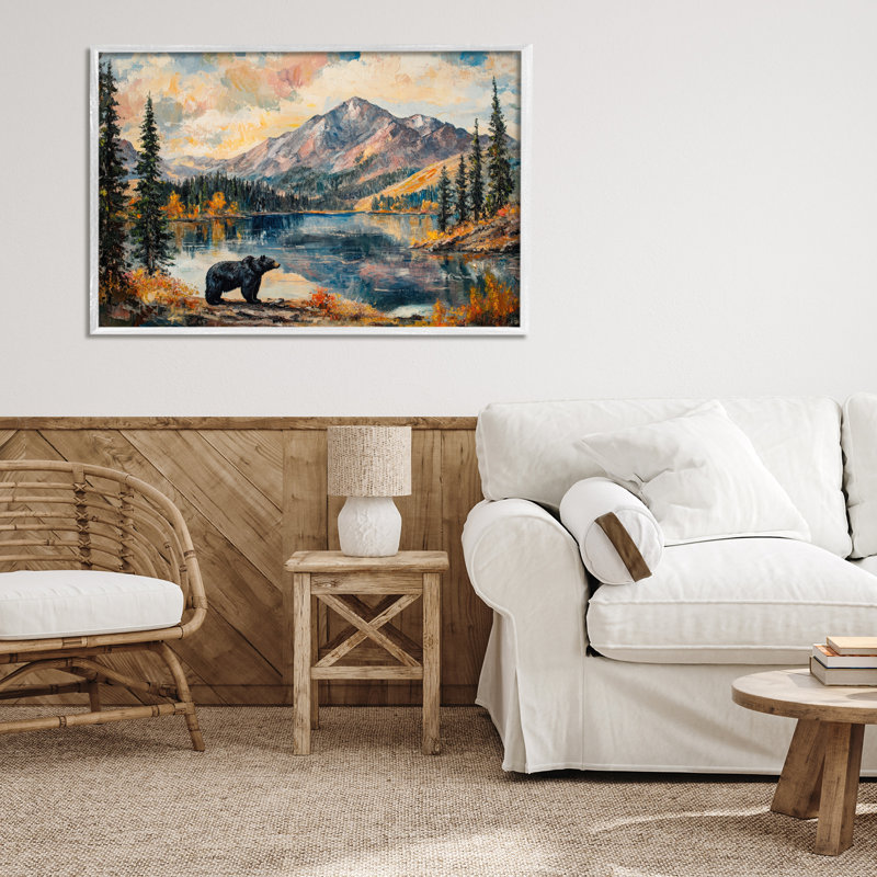 Point de vue d'ours de montagne, estampe numérique, conception de Petal Prints Design, H 20 po x l 30 po