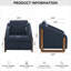 Fauteuil d'appoint en chenille rembourré à finition bleue avec sièges modernes pour le salon et la chambre à coucher-655214083