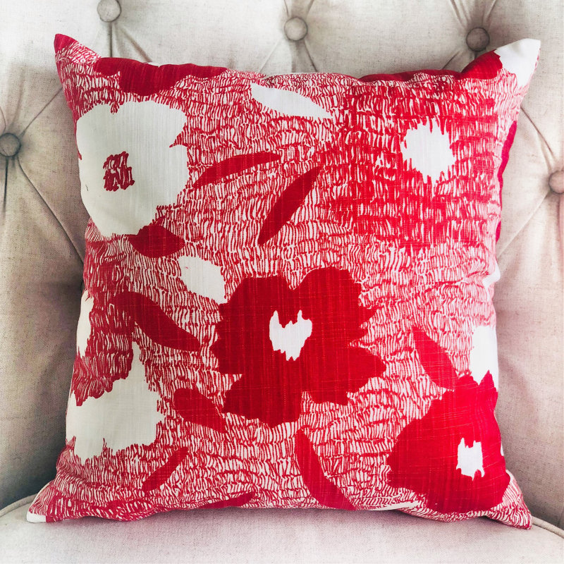 Oreiller luxueux hibiscus, 12 po x 20 po, Coussin lombaire
