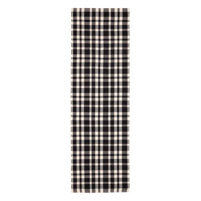 Tattersall Black Handwoven Indoor/Outdoor Rug