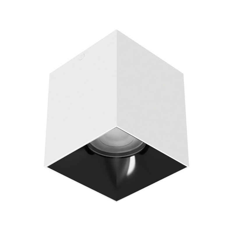 Plafonnier encastré sans cadre à DEL 5 lumières Zoron, Blanc/Noir, H 4,25 po x l 3,63 po x P 3,63 po