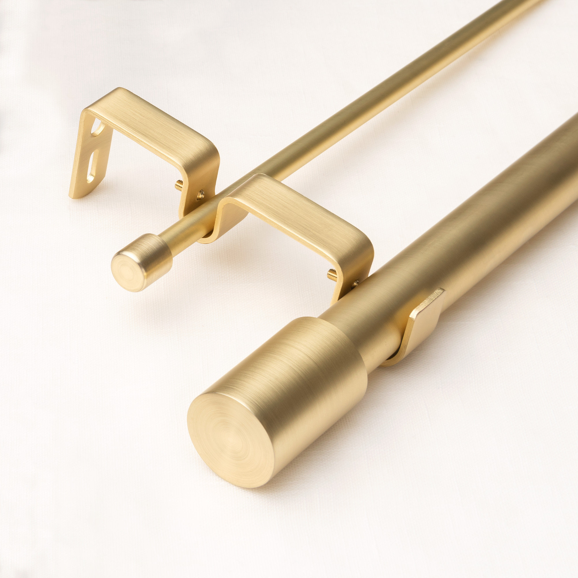 Totham Double Curtain Rod, 66" - 120", Gold