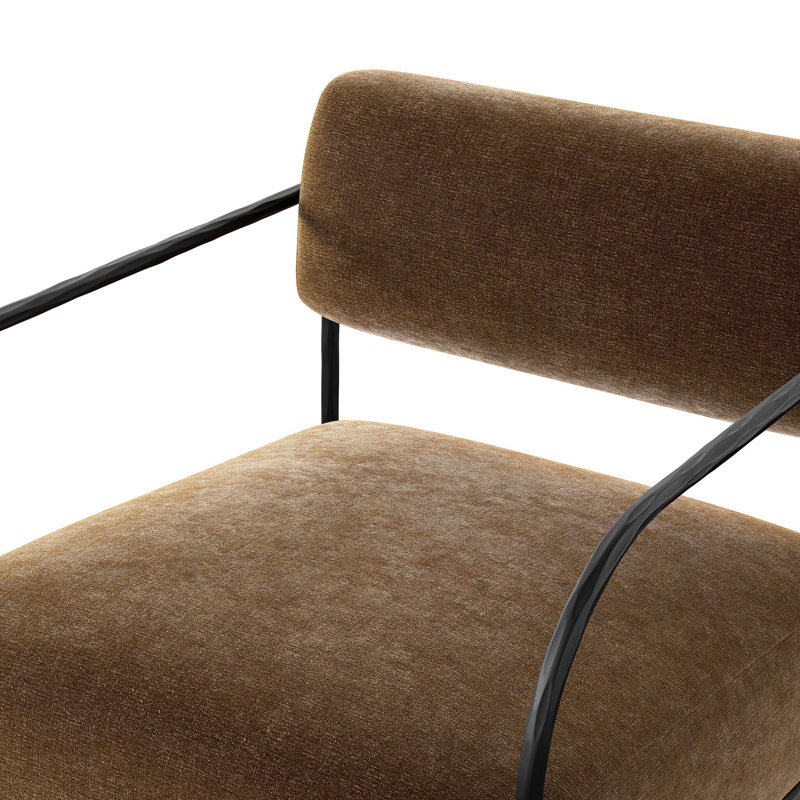 Fenn Chair-Champagne Mongolian Fur, Altair Mushroom