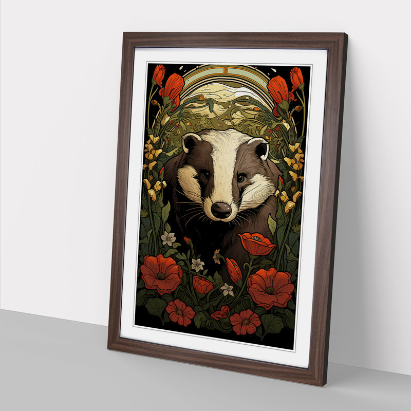 Single Picture Frame Print on Wood, 46cm H x 34cm W, Walnut Framed