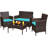Donn 4 - Person Patio Conversation Set with Cushions-551184919