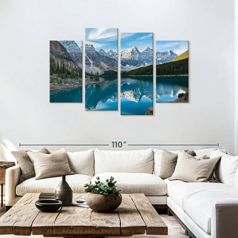 Lac Moraine dans la vallée, H 48 po x l 75 po