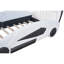 Lit plateforme simple en forme de voiture de course avec roues, blanc