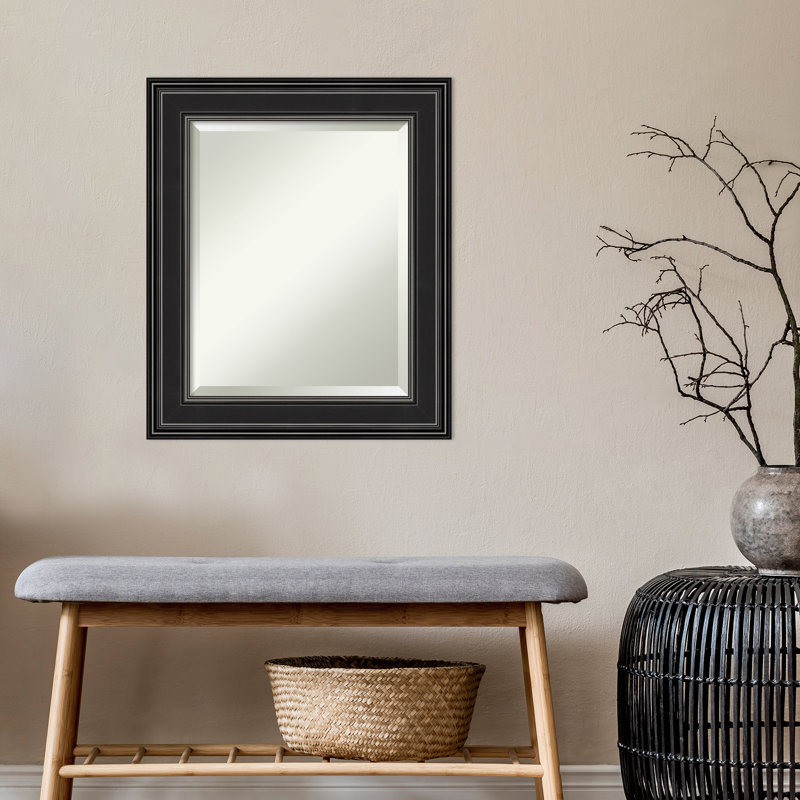 Fahlman Flat Wall Mirror, 25.5" x 21.5", Black