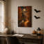 "Autumn Forest Path And Stream Under Full Moon", art mural sur toile-1594374164