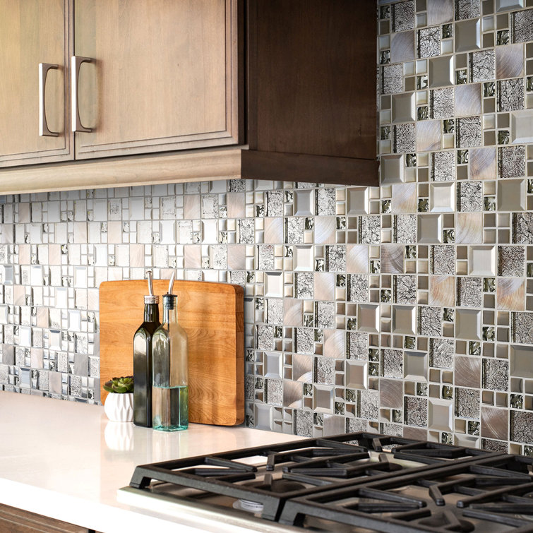 Mosaic Kitchen Glass & Metal 12 x 12 Versailles Mosaic Wall Tile &  Reviews