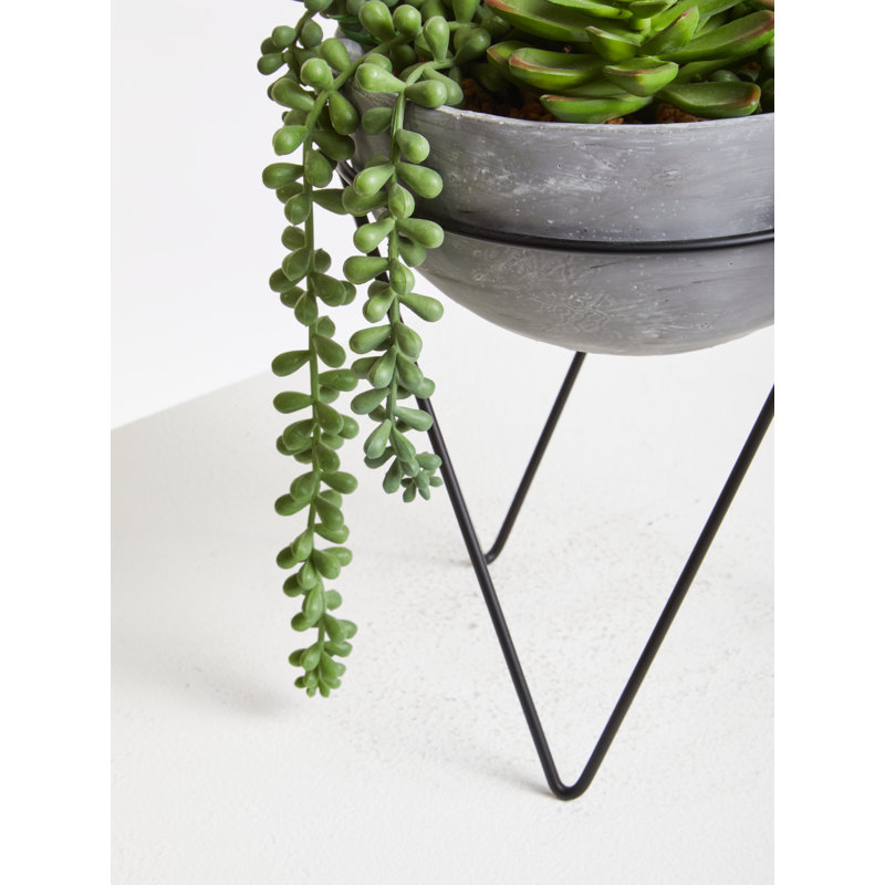 36cm Faux Succulent Plant in Stone Planter