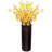 Brown Decorative Contemporary Mango Wood Ribbed Design Cylinder Shaped Floor Vase-124835510-122059688