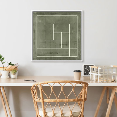 «Geometric Squares Abstract Grayscale», illustrations encadrées sur toile