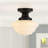 Beryl 1-Light Schoolhouse Opal Glass Mushroom Shaped Flush Mount Ceiling Light-35147684
