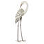 Statue de jardin en aigrette de 40,5 pouces de hauteur avec finition blanche multicolore résistante aux intempéries pour la décoration intérieure et extérieure