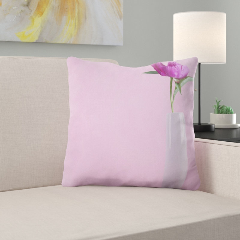 Housse de coussin carré fleur