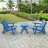 Shoreline Fully Assembled All-Weather Outdoor Folding Modern Adirondack Chair and Table Set-488664268