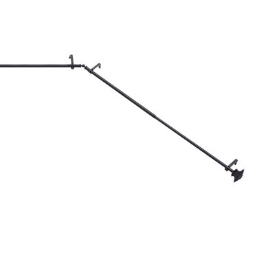 Square End Bay Window Curtain Rod, 78-144" Adjustable Length: 22-37" Sides, 28-72" Center, Steel