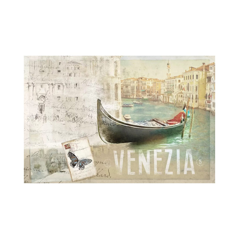 Venezia Butterfly - Wrapped Canvas Painting, 20.32 cm H x 30.48 cm W