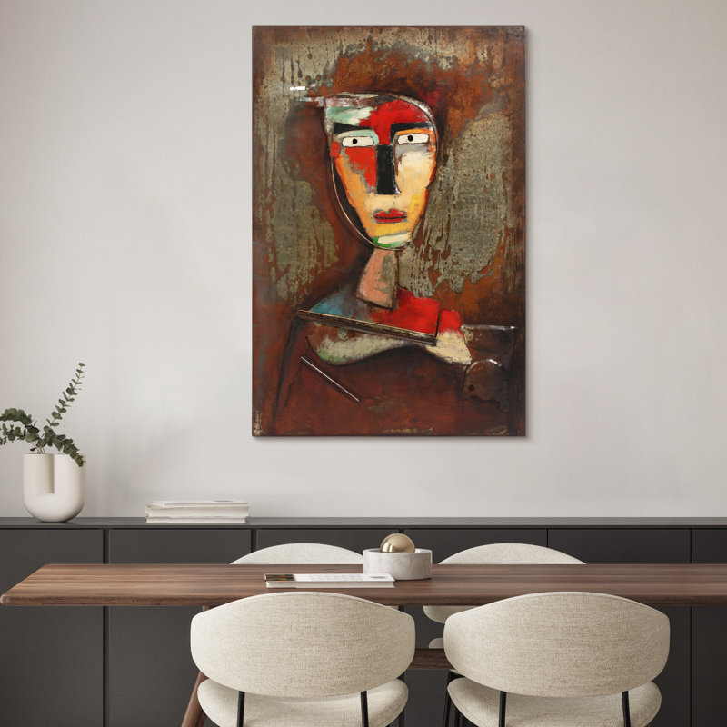 "Homme III" Iron Hand Painted 3D Wall Art