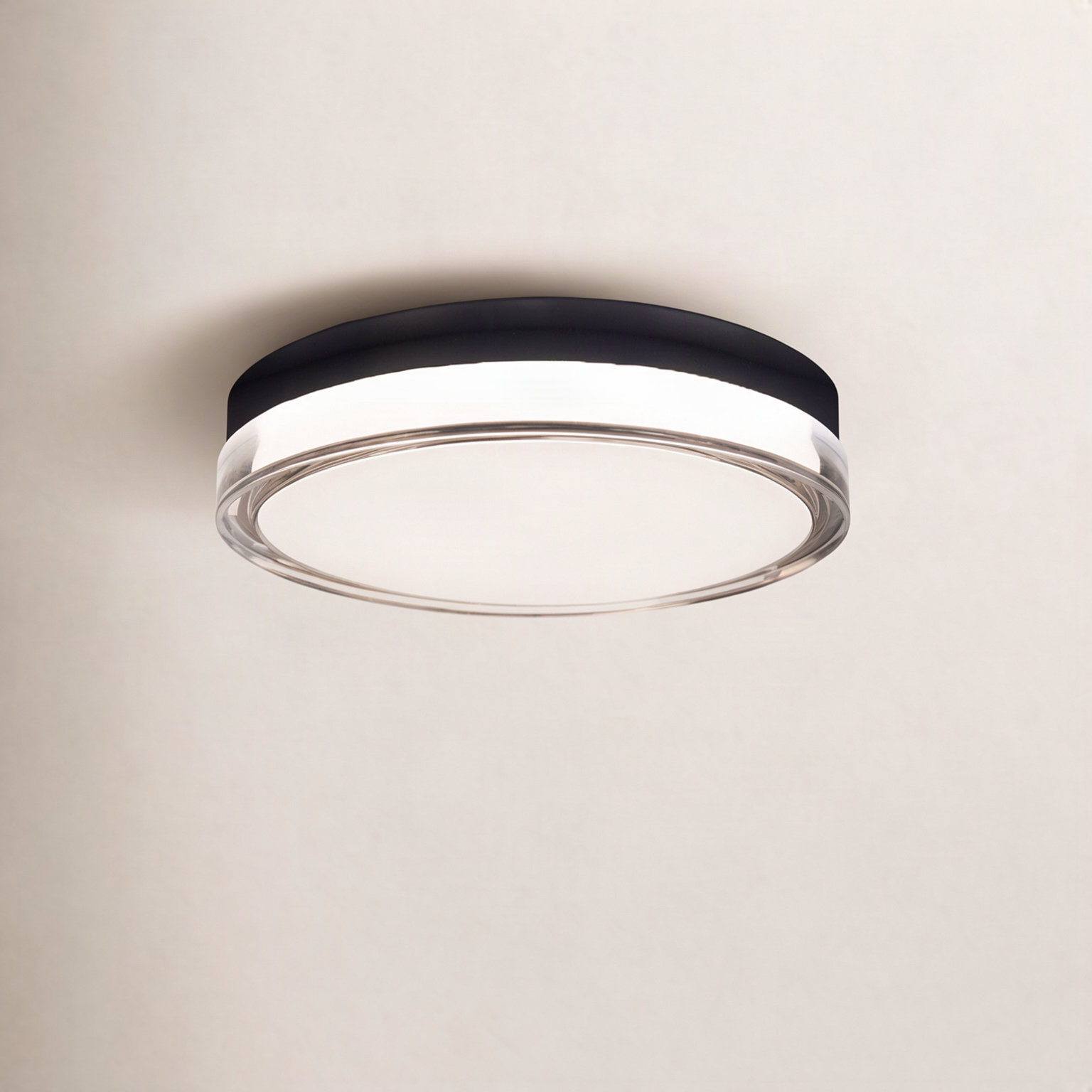 Pi Single Light Flush Mount, Matte Black, 2.5" H x 12" W x 12" D, 3500K