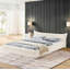 Structure de lit tapissier grand lit et tissu de velours, lit plateforme avec tête de lit courbée décorative et structure en bois massif, aucun sommier requis-1017056848
