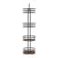 Organisateur de tablette de rangement de salle de bain ovale à 4 niveaux avec détails en bois d'acacia noir mat-860147659