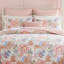 Ensemble de literie pour grand lit à motif floral rose 100% coton à motif de feuilles vertes Ensemble de housse de couette 3 pièces super doux et respirant avec fermeture à glissière et attaches de coin-123190622-123190624