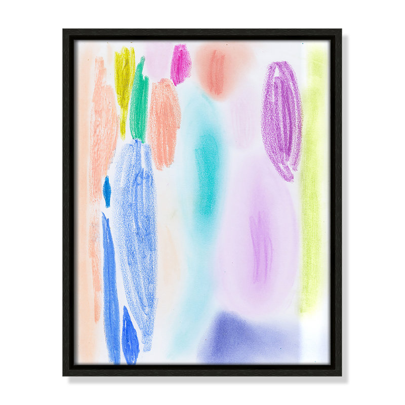 «Vivid Space II» par Bea Dina, Toile encadrée flottante espresso, Pas de tapis, H 15,5 po x l 12,5 po x P 2 po