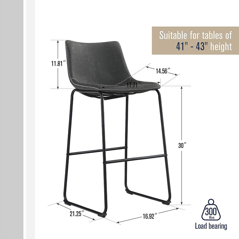Tabouret 30 "Dinius, Gris foncé