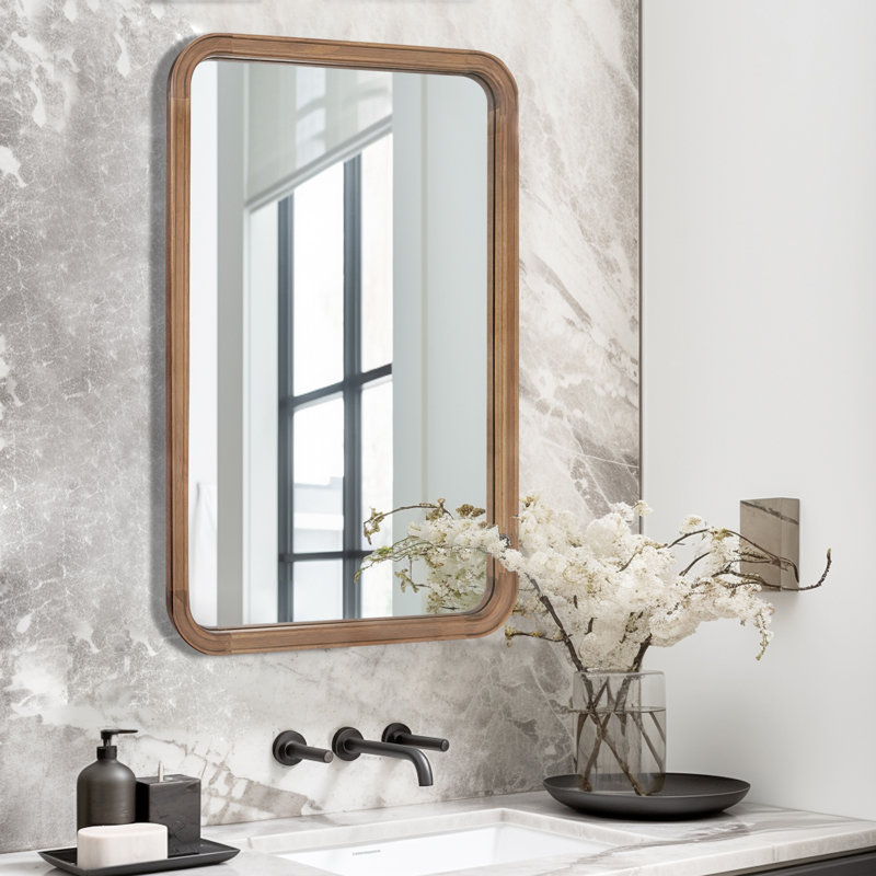 Miroir Reppond, 30 po x 20 po, Bois naturel