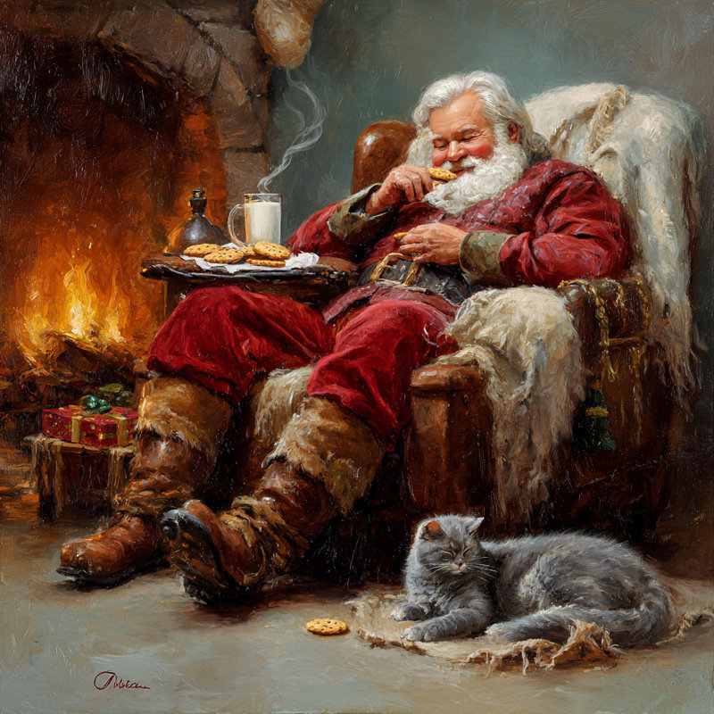 Fireside Cookies avec toile tendue, art mural, H 20 po x l 20 po