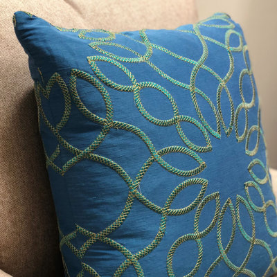 Calico Island Geometric Silk Reversible Throw Pillow