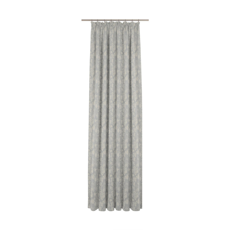 Micheal Pinch Pleat Opaque Single Curtain, Light grey, 245cm Width x 145cm Drop