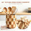 Wooden Rotating kitchen Utensils Holder for Kitchen, Spatula Holders, Checkered
