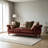 Vintage Chenille Solid Wood Wine-Red Sofa