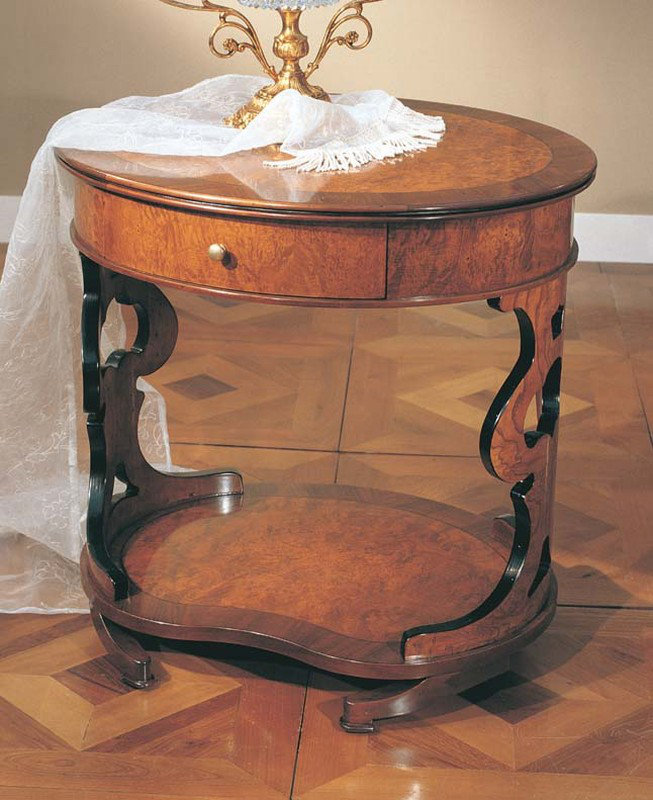 New Empire Solid Wood End Table, Burl 03
