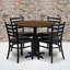 Ensemble de table ronde en stratifié 36 po avec base en X et 4 chaises en métal Jinnie-24678201-94654438