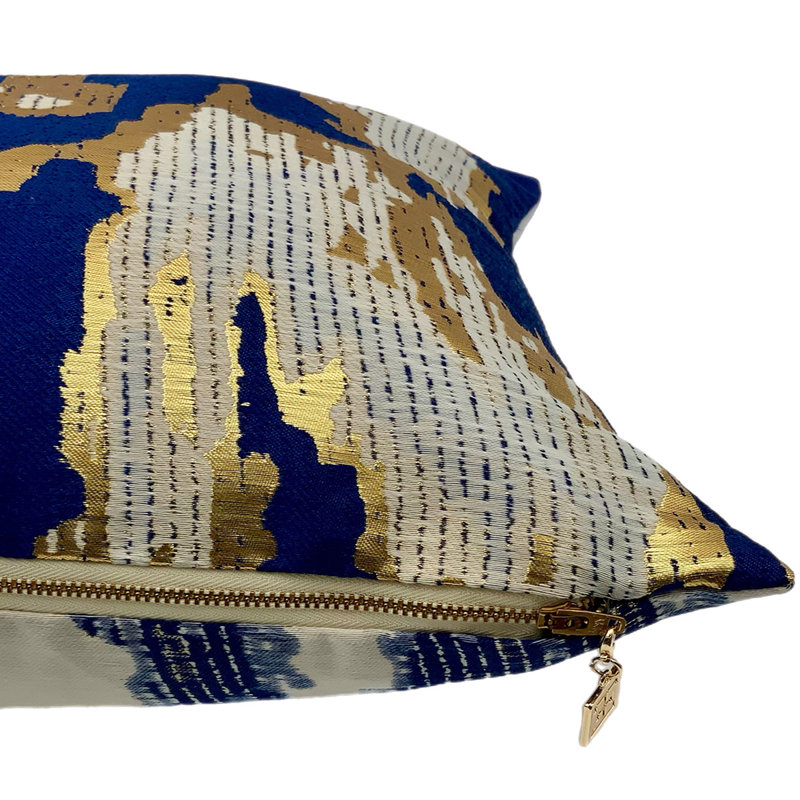 Mariah Lumbar Pillow Cover & Insert, Sapphire
