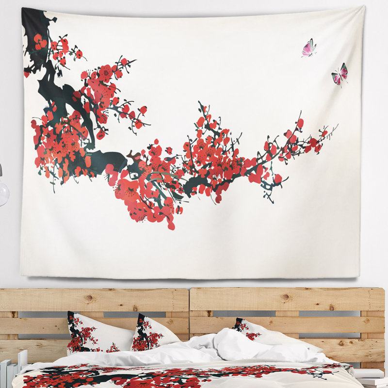 Tapisserie d'hiver florale, H 50 po x l 60 po