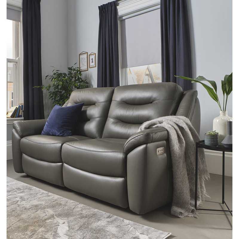 Herget 2.5 Seater Power Reclining Sofa, w/ Comfort + Headrest & Space Saving Technologies, Warm Stone