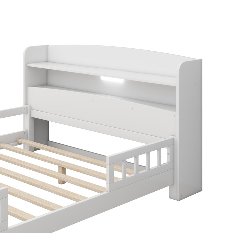 Lit plateforme avec rangement Eriny, Blanc